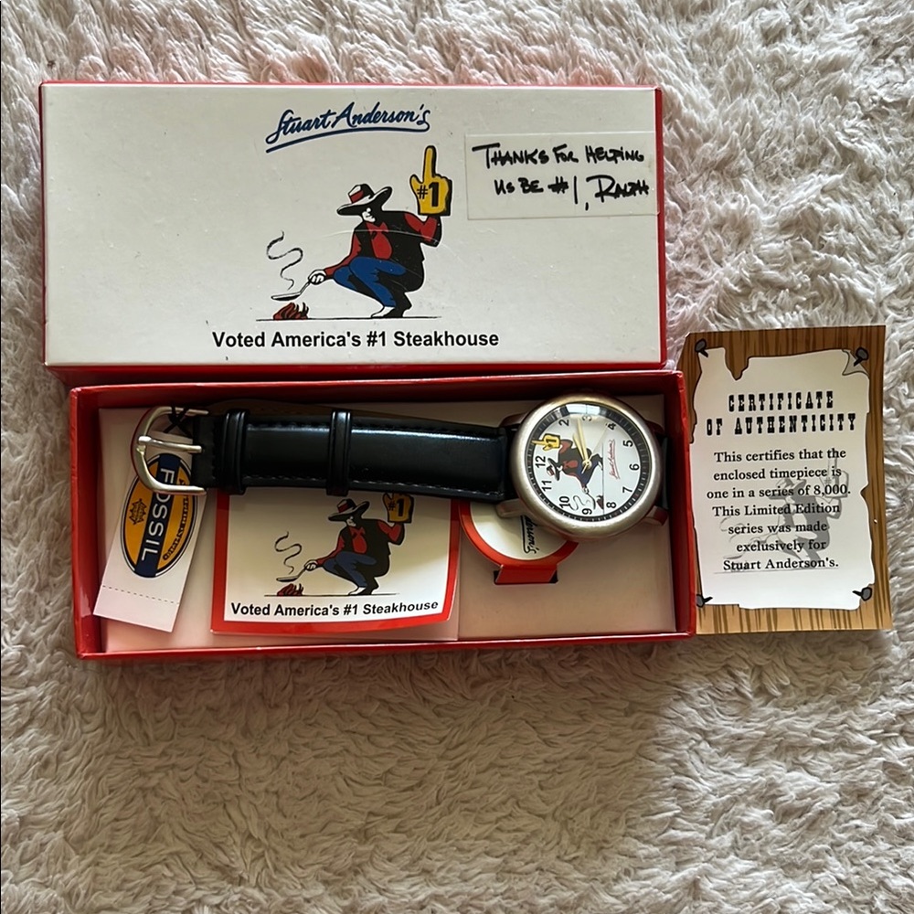 Limited Edition Stuart Anderson's Steakhouse Watch with Black Strap